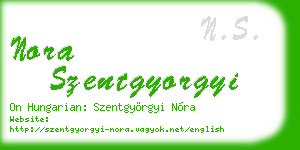 nora szentgyorgyi business card