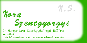 nora szentgyorgyi business card